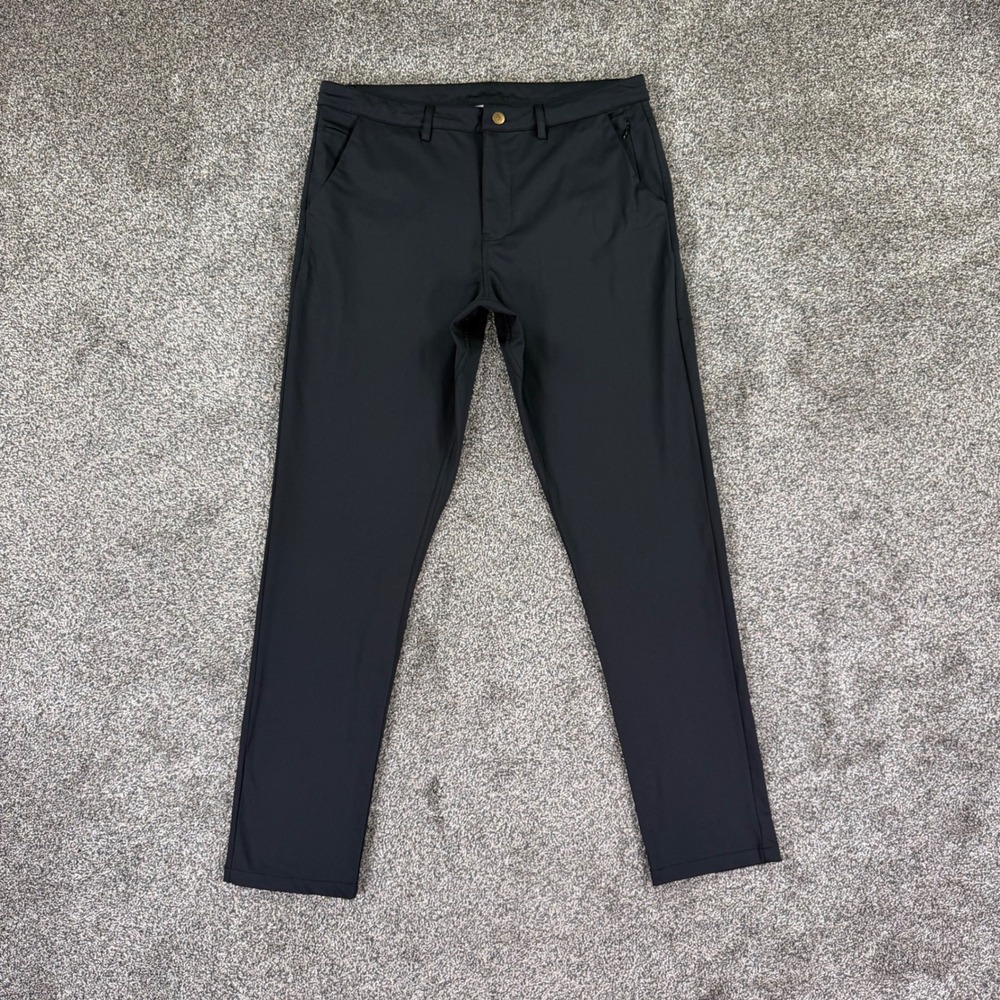 Barbell Apparel Anything Chino Pants Mens 36 Black Athletic Stretch Slim Fit
